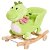 Juguete balancín para bebés en forma de dinosaurio verde con cinturón y respaldo alto Homcom