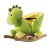 Juguete balancín para bebés con forma de dinosaurio verde de felpa suave y respaldo alto Homcom