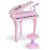 Piano infantil con micrófono y taburete de color rosa Homcom con canciones y puerto USB