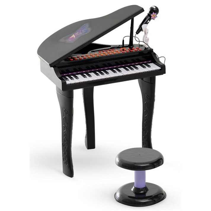 Piano infantil con karaoke de color blanco y negro Homcom