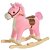 Caballo balancín infantil con sonido y movimiento de 32x61 cm en color rosa Homcom