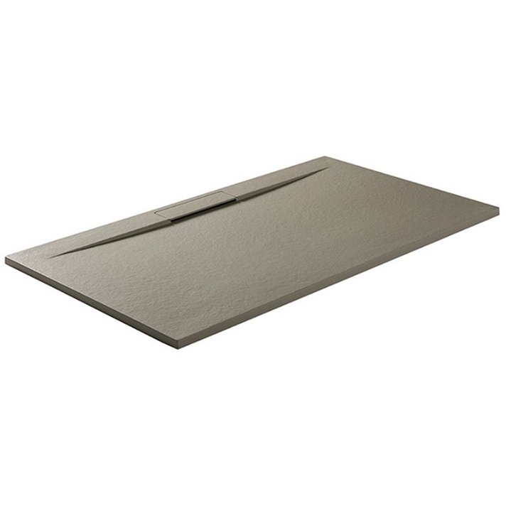 Plato de ducha de resina con desagüe oculto y un acabado en color gris SIDE PLUS de GME