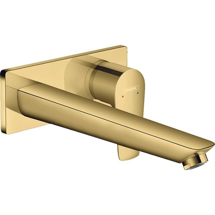 Grifo de lavabo monomando empotrado oro pulido Talis con caño de 225 mm Hansgrohe