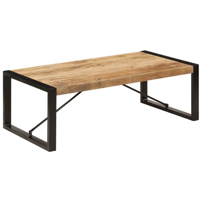 Tavolino in legno con struttura in ferro Vida XL