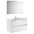 Conjunto de baño con dos cajones y lavabo de 100 cm de color blanco Victoria-N Roca