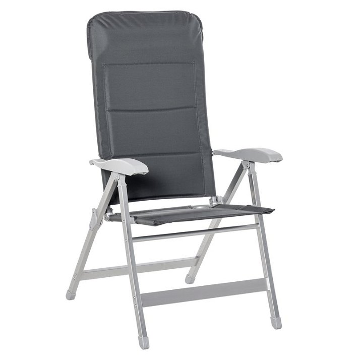 Cadeira dobrável e inclinável para jardim cinzento Outsunny
