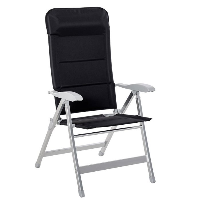Cadeira dobrável e inclinável para jardim preta Outsunny