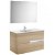 Ensemble de salle de bains avec deux tiroirs et plan vasque de 100 cm couleur chêne Victoria-N Roca