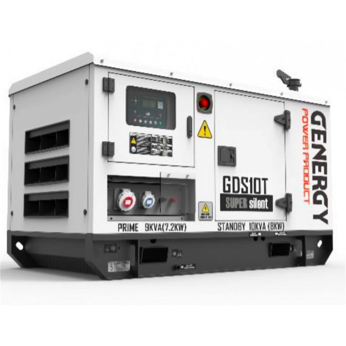 Groupe électrogène diesel avec système de refroidissement par eau 8 kW GDS10T Silent Genergy