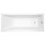 Bañera rectangular de medidas 180x80 cm fabricada en acrílico de color blanco Mitta Gala