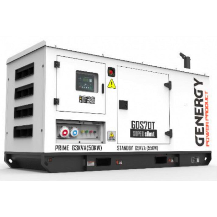 Grupo electrógeno diésel con sistema de refrigeración por agua 55 kW GDS70T Silent Genergy