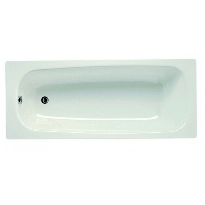 Bañera de diseño rectangular de 150 cm hecha de acero en acabado color blanco Fedra Gala