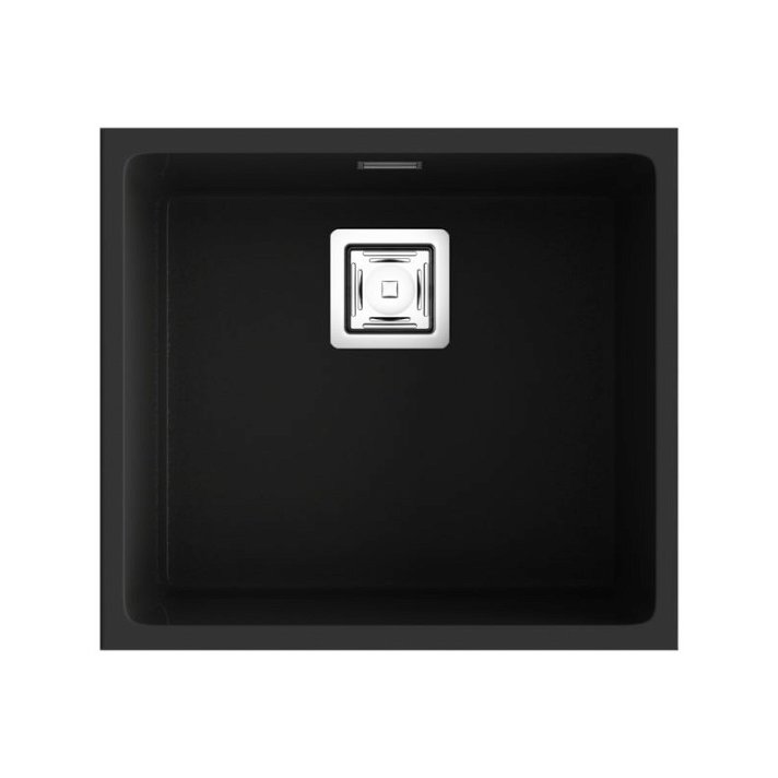 Fregadero para cocina de una cuba y con acabado negro brilloso 50 cm Zie Poalgi