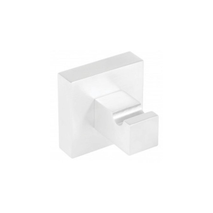 Percha para cuarto de baño fabricada de latón con acabado en color blanco Cuadro TRES