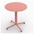 Tavolo rotondo con protezione UV realizzato in polipropilene colore terracotta Bini Resol