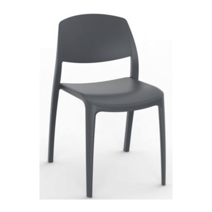 Set di sedie con protezione UV realizzate in polipropilene colore grigio scuro Smart Resol