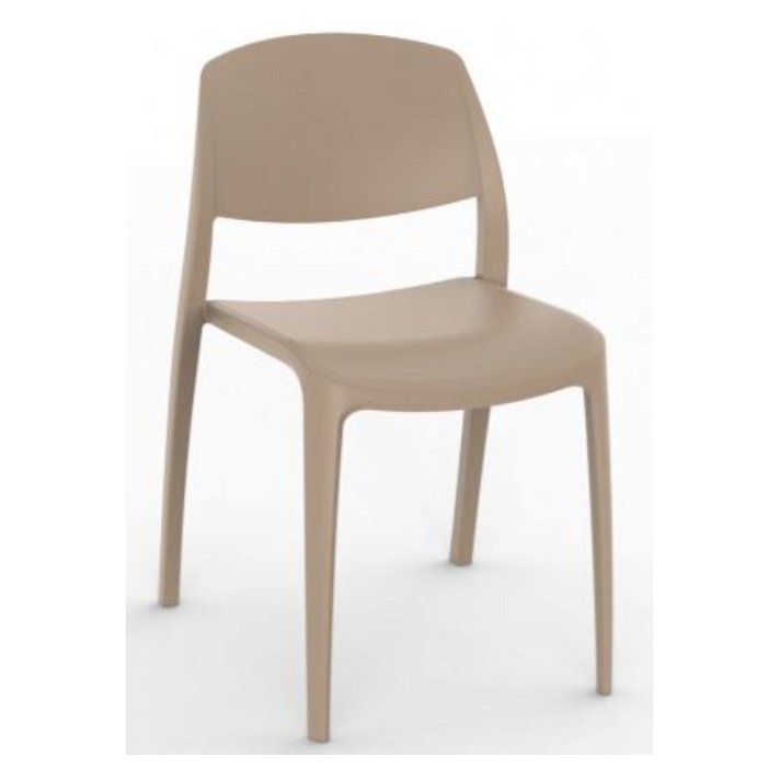 Set di sedie con protezione UV realizzate in polipropilene colore sabbia Smart Resol
