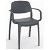 Set di sedie con braccioli e protezione UV realizzate con finitura grigio scuro Smart Resol