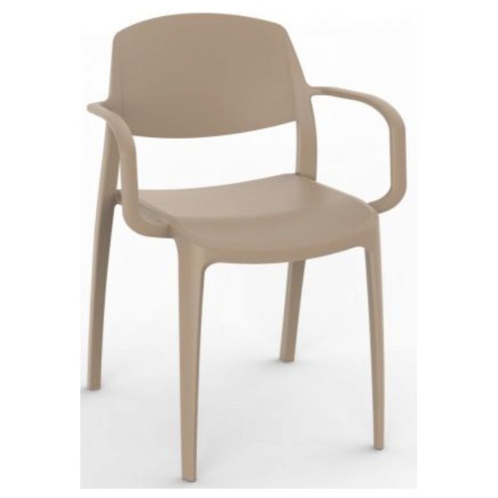 Set di sedie con braccioli fabbricate con fibra di vetro e finitura colore sabbia Smart Resol