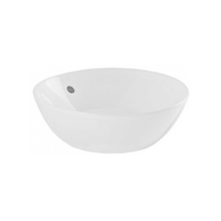 Lavabo con diseño circular de porcelana con un acabado en color blanco Sanlife Unisan