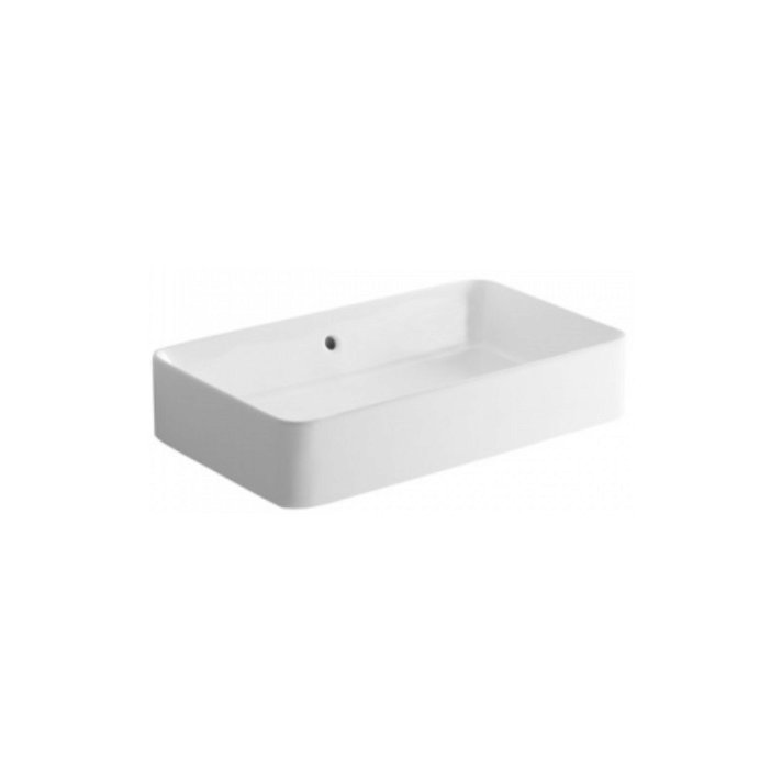 Lavabo rectangular de 60 cm de porcelana con un acabado en color blanco Sanlife Unisan