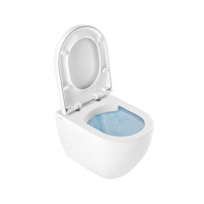WC suspendu rimflush avec siège et abattant clipoff avec finition blanche Sanibold Unisan