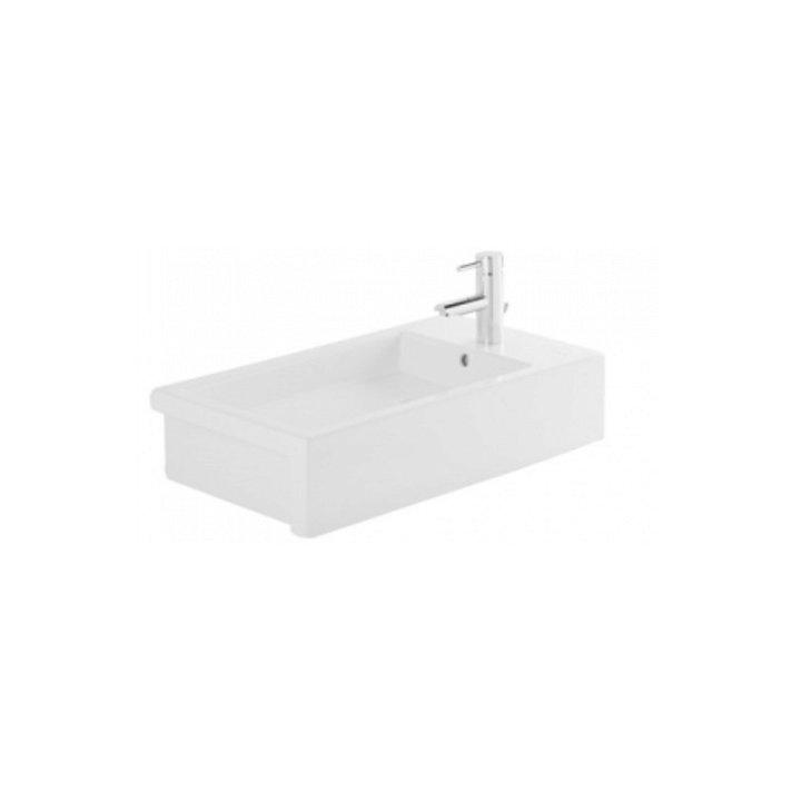 Lavabo semi encastrado para cuarto de baño de 63 cm con acabado en color blanco Flat Unisan