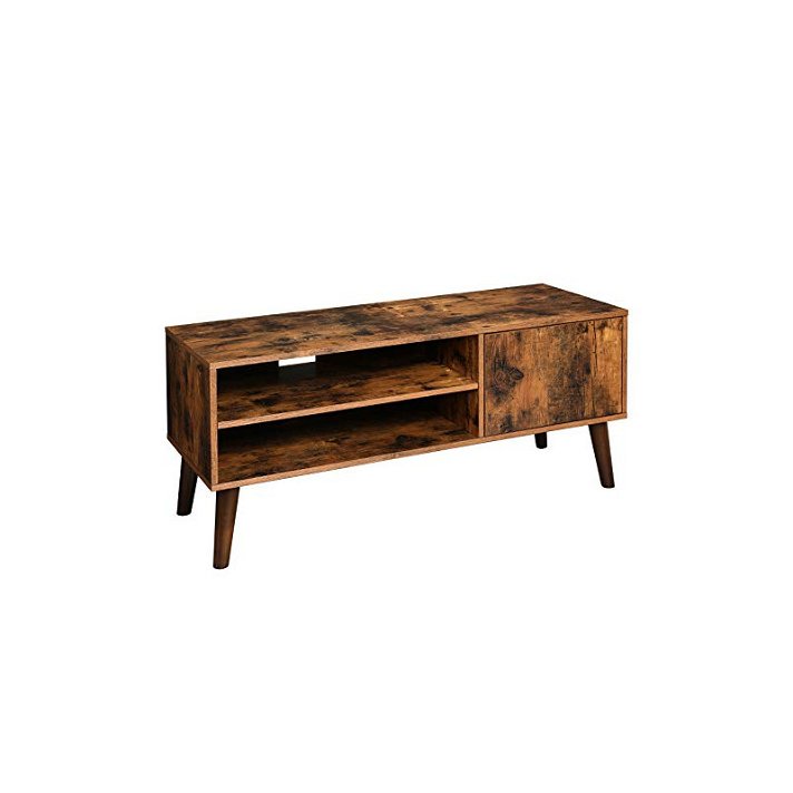 Mueble vintage para TV hecho en madera aglomerada de color marrón rústico Vasagle