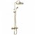 ECO CLASIC thermostatic shower column with round telescopic shower head in antique brass TRES