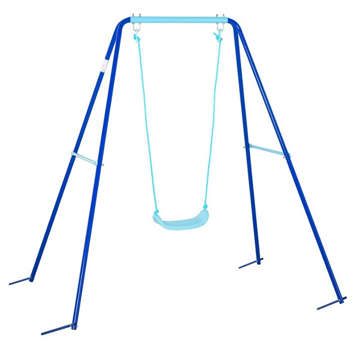 Columpio para niños con soporte de 140 cm de metal en acabado color azul Outsunny