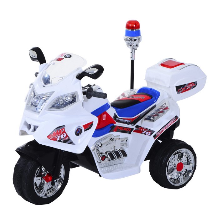 Moto eléctrica para niños de juguete blanca HomCom