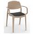 Set di sedie con braccioli realizzate in polipropilene sabbia e tappezzeria colore nero Smart Resol