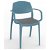 Set di sedie con braccioli realizzate in polipropilene azzurro e tappezzeria colore carbone Smart Resol