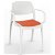 Set di sedie con braccioli realizzate in polipropilene bianco e tappezzeria zucca Smart Resol