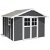 Caseta exterior para jardín gris oscuro 11 m2 de PVC y marco metálico DECO Grosfillex