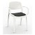 Set di sedie con braccioli realizzate in polipropilene bianco e tappezzeria nera Smart Resol