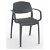 Set di sedie con braccioli realizzate in polipropilene grigio e tappezzeria talpa Smart Resol