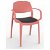 Set di sedie con braccioli realizzate in polipropilene terracotta e tappezzeria nera Smart Resol