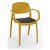 Set di sedie con braccioli realizzate in polipropilene toscano e tappezzeria nera Smart Resol