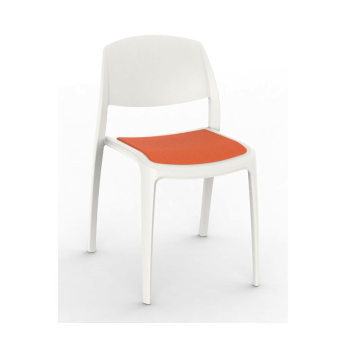 Set di sedie realizzate in polipropilene colore bianco e tappezzeria zucca Smart Resol