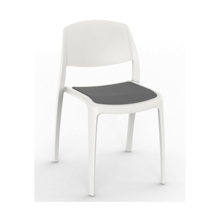 Set di sedie realizzate in polipropilene colore bianco e tappezzeria carbone Smart Resol