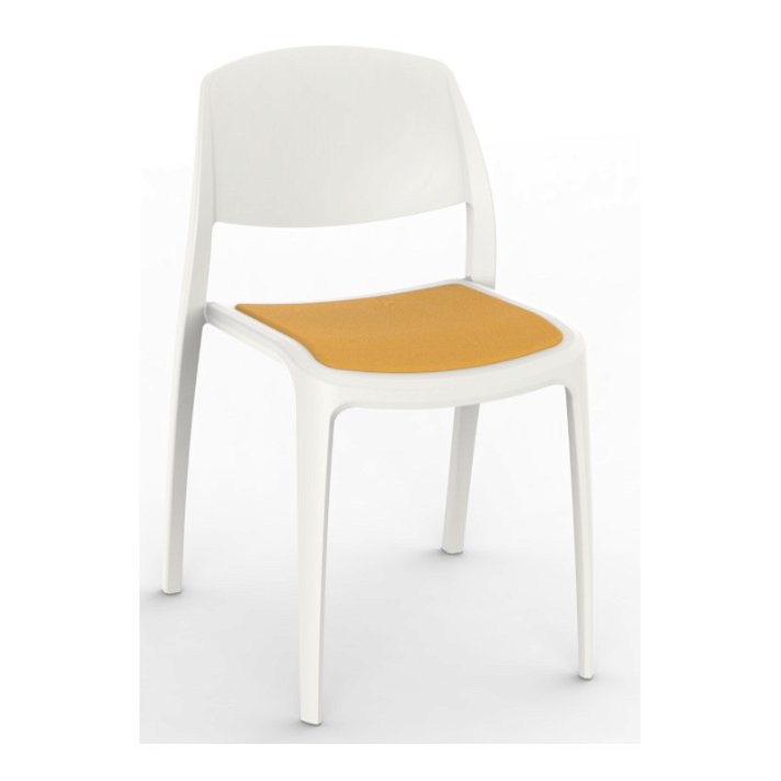 Set di sedie realizzate in polipropilene colore bianco e tappezzeria mimosa Smart Resol
