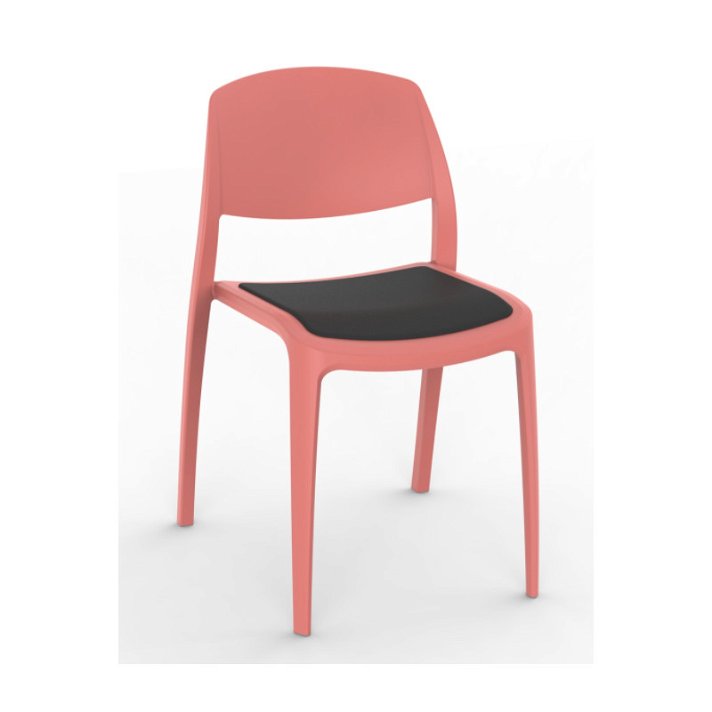 Set di sedie realizzate in polipropilene colore terracotta e tappezzeria nera Smart Resol