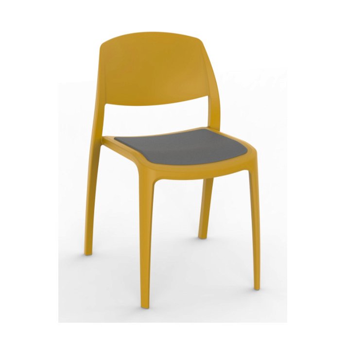 Set di sedie realizzate in polipropilene colore toscano e tappezzeria carbone Smart Resol