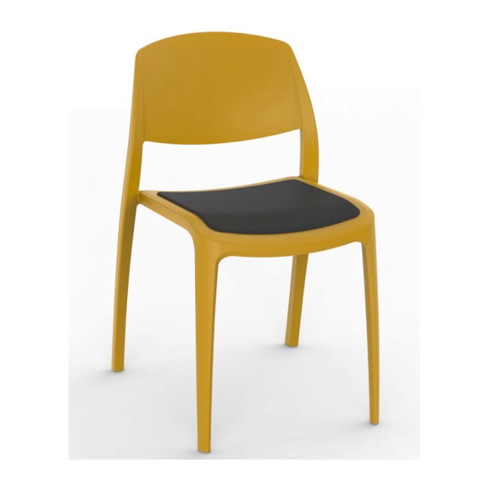 Set di sedie realizzate in polipropilene colore toscano e tappezzeria nera Smart Resol