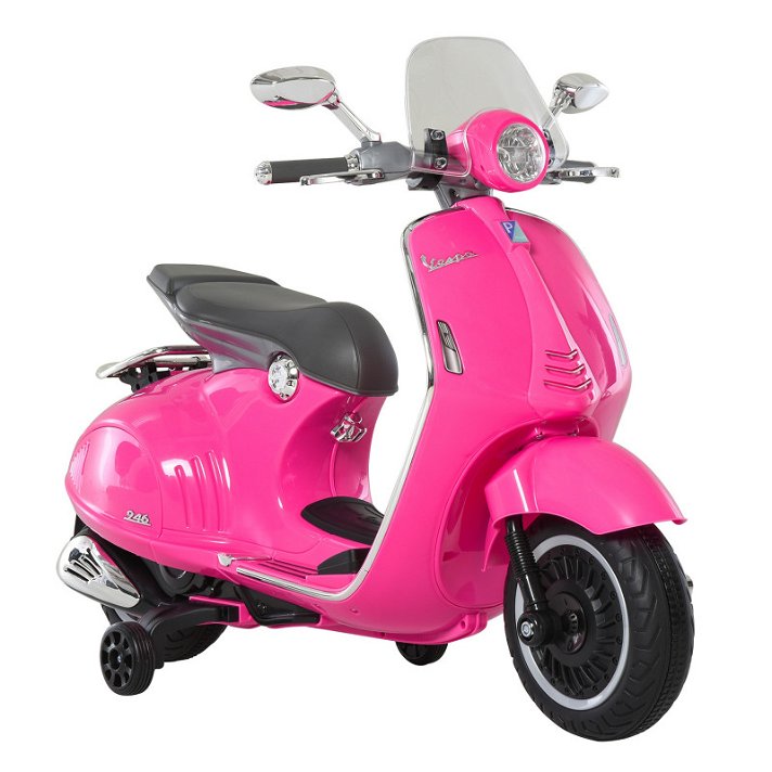 Moto elétrica para crianças rosa Vespa Scooter HomCom