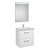 Meuble de salle de bains avec deux tiroirs et miroir LED 60 cm blanc brillant Pack Prisma Roca