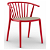 Set di sedie vintage con braccioli di colore rosso e tappezzeria lino Woody Resol