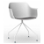 Set di sedie con gambe a ragno in acciaio finitura bianca e tappezzeria di colore talpa Shape Resol