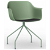 Set di sedie con gambe a ragno in acciaio finitura grigio verde e tappezzeria di colore carbone Shape Resol